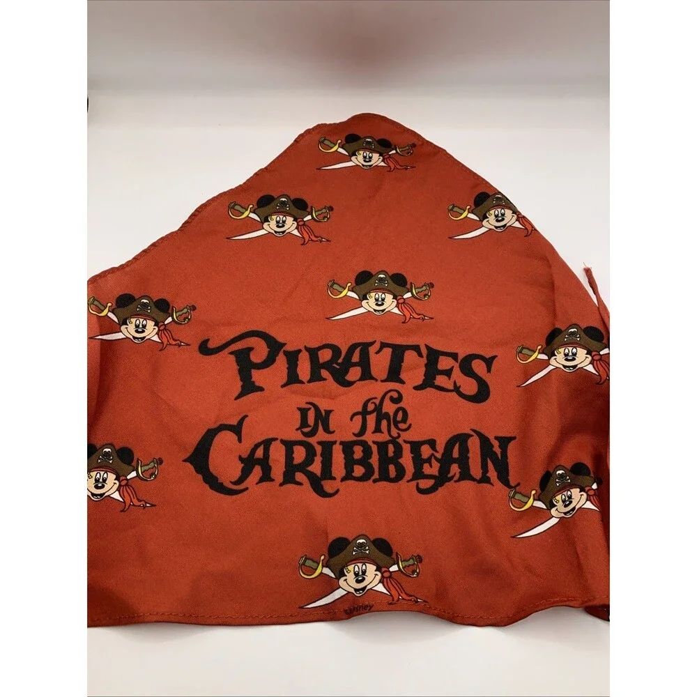 Walt DISNEY Pirates In The Caribbean MICKEY MOUSE Red Bandana Triangle Scarf DCL